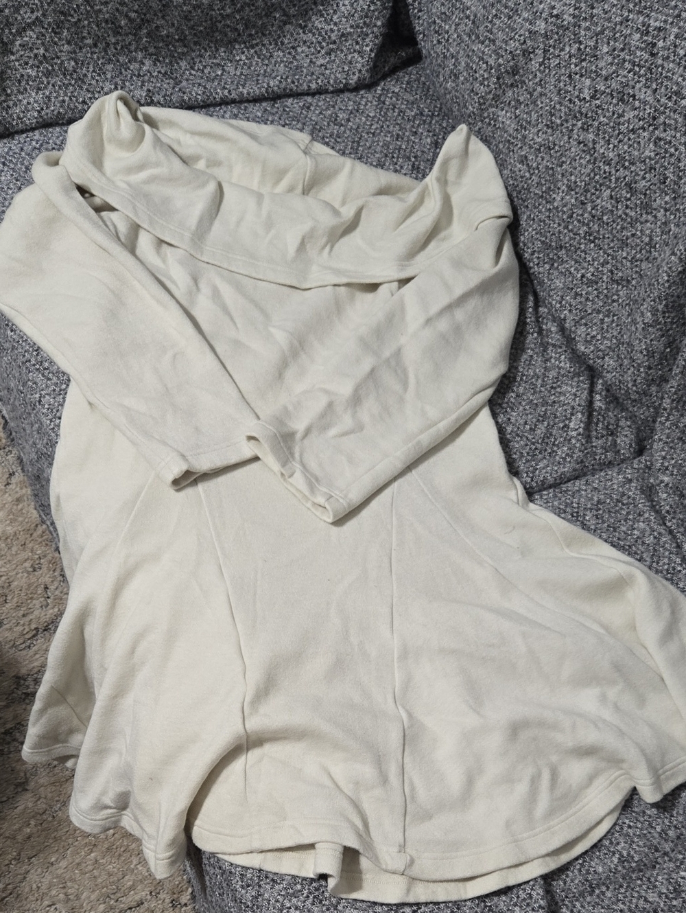 OGL Cream Off-Shoulder Cowl Neck Sweater